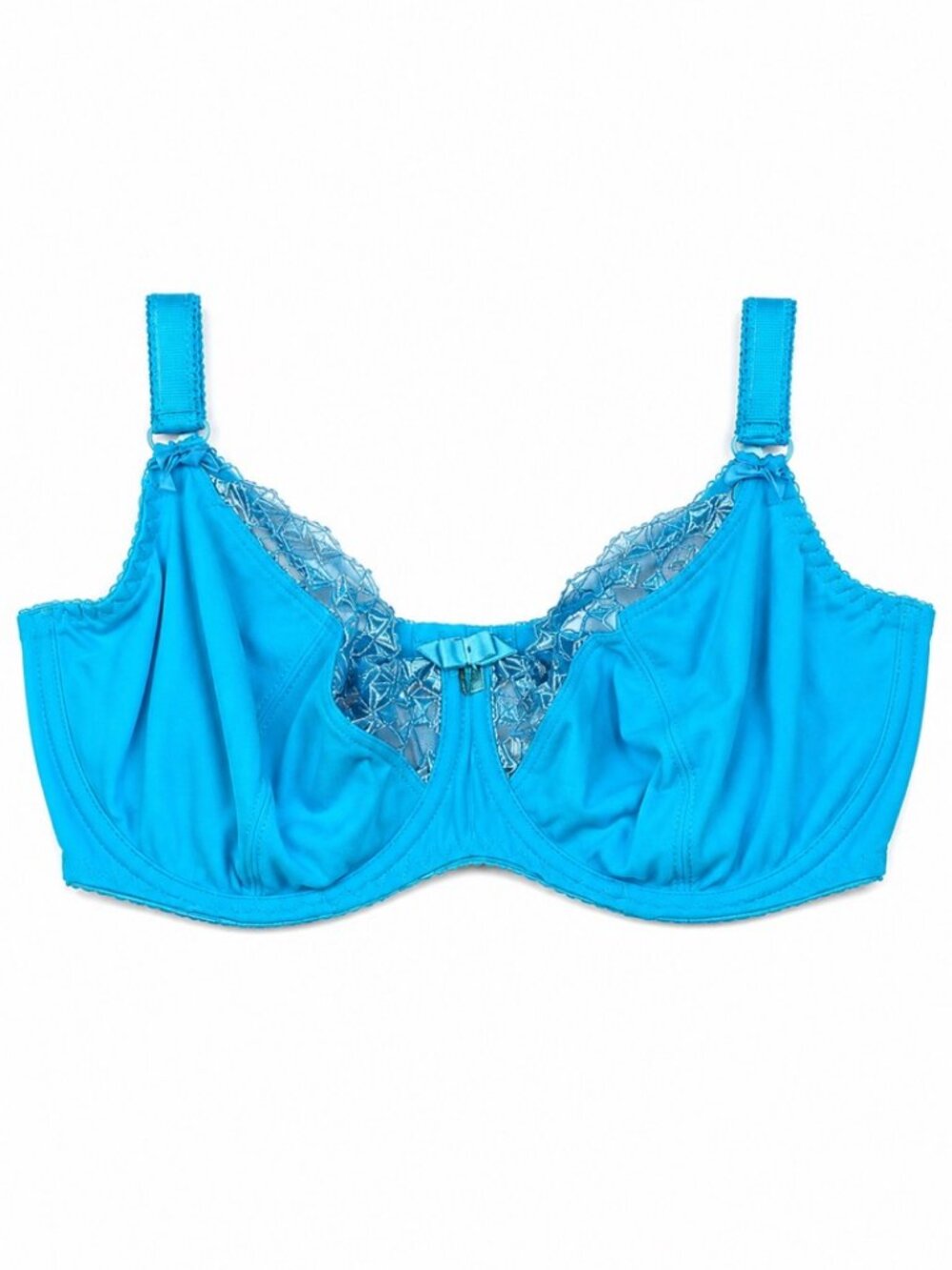 Curvy Kate Bra 32G Blue Turquoise Underwire Unlined Lace Full Cup